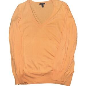 J. Crew Peach V Neck Cotton Sweater Women’s XL Soft Casual Pullover